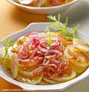 Pommes de terre tièdes, en aigre-doux