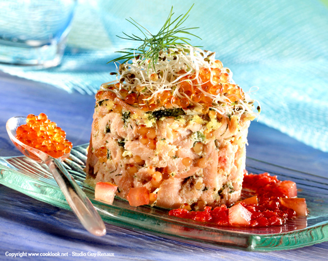 Timbale de truite aux herbes